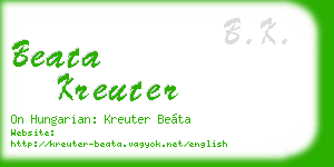 beata kreuter business card
