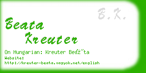 beata kreuter business card